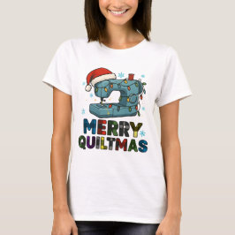 Camiseta Merry Quiltmas Sewing Machine