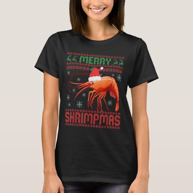 Camiseta Merry Shrimpmas Funny Shrimp Ugly Christmas Sweate (Frente)