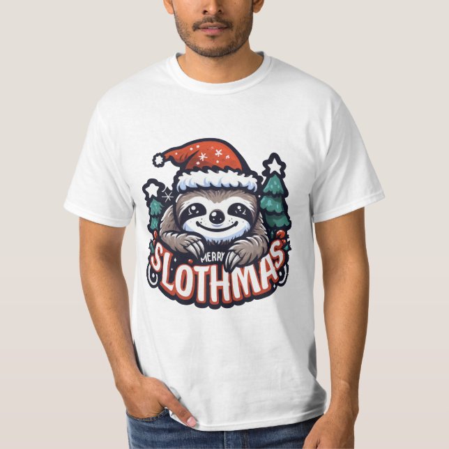 Camiseta MERRY SLOTHMAS gift (Frente)