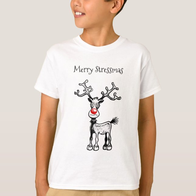 Camiseta Merry Stressmas Rudolph (Frente)