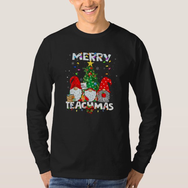 Camiseta Merry Teachmas Christmas Teacher Xmas Gnome (Frente)