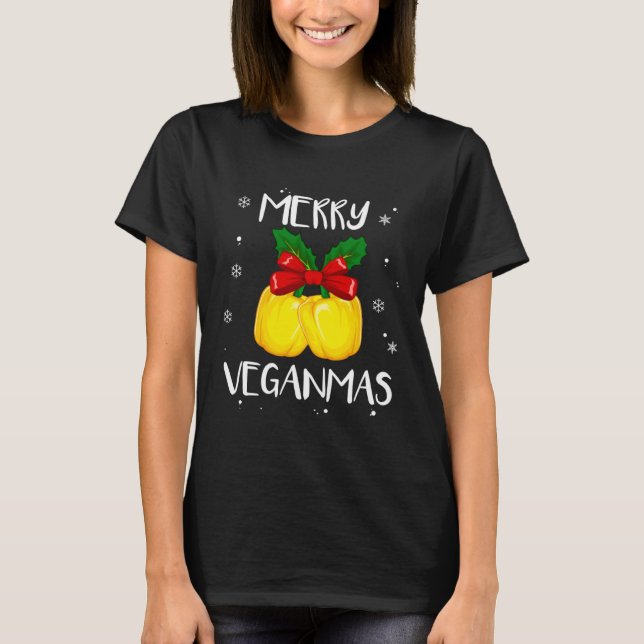 Camiseta Merry Veganmas Vegan Christmas Veganism Vegetarian (Frente)