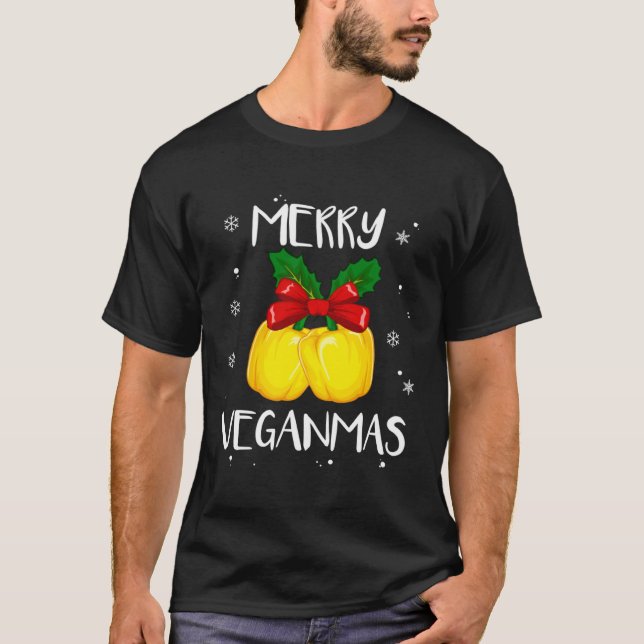 Camiseta Merry Veganmas Vegan Christmas Veganism Vegetarian (Frente)