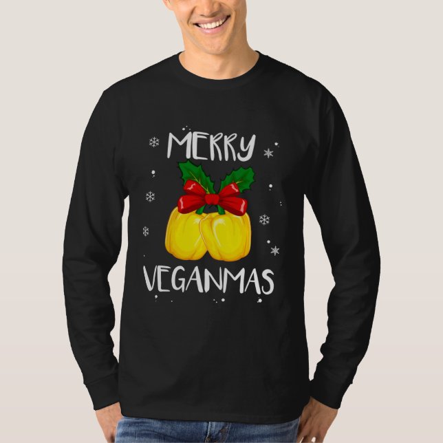 Camiseta Merry Veganmas Vegan Christmas Veganism Vegetarian (Frente)