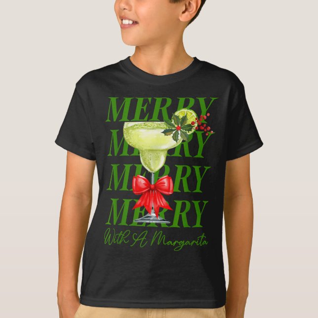 Camiseta Merry With A Margarita Christmas Drinking Margarit (Frente)