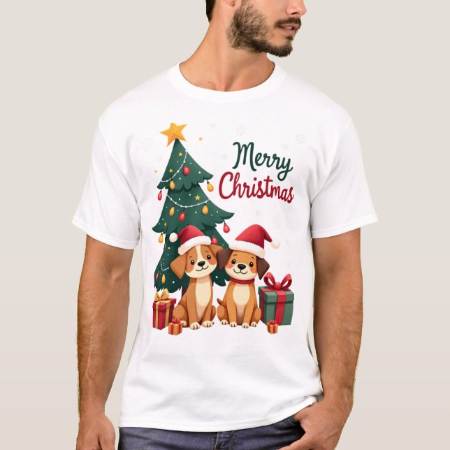 Camiseta Merry Woofmas & Purrfect Christmas (Frente)