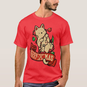 Camiseta Merry Xmas Cat Ugly Sweater por Tobe Fonseca