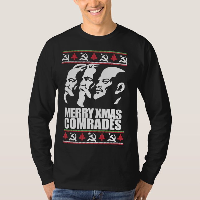Camiseta MERRY XMAS COMRADE Ufly Christmas Sweater Marx Eng (Frente)