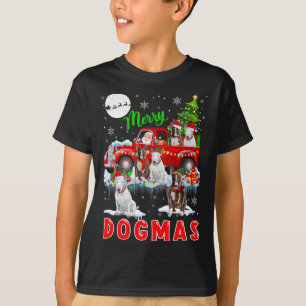 Camiseta Merry Xmas Dog Papai noel Touro De Carregando Em P