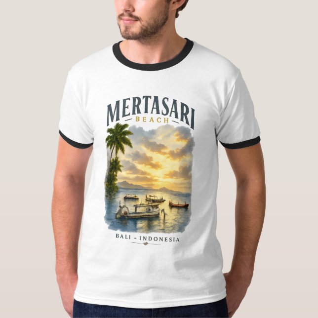 Camiseta Mertasari Beach Bali Basic Ringer (Frente)