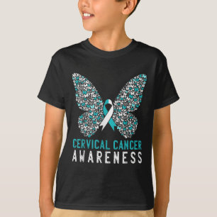 Camiseta Mês Branco Da Consciência Do Cancer De Borboleta