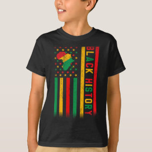 Camiseta Mês da Bandeira Americana dos EUA História Negra H