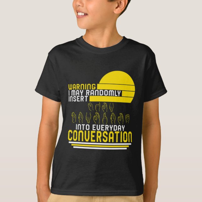 Camiseta Mês da Consciência Asl Inserir Aleatoriamente Comm (Frente)