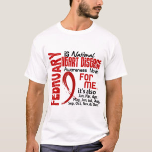 Camiseta Mês da consciência da doença cardíaca cada mê