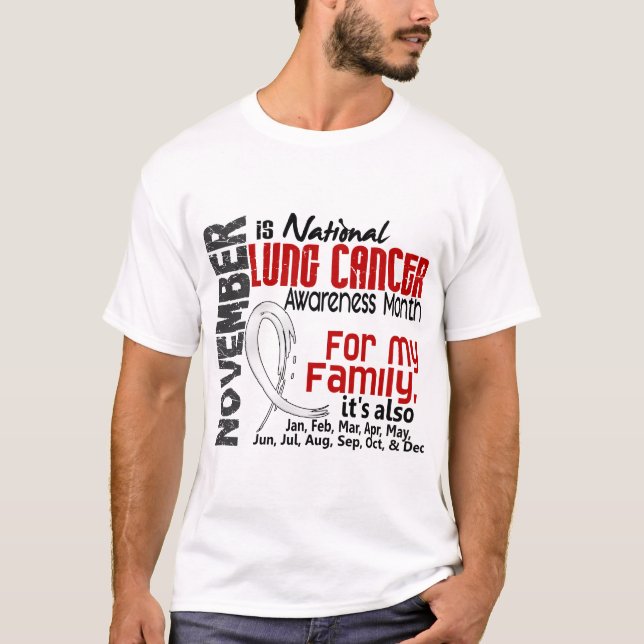 Camiseta Mês da consciência do câncer pulmonar para minha (Frente)