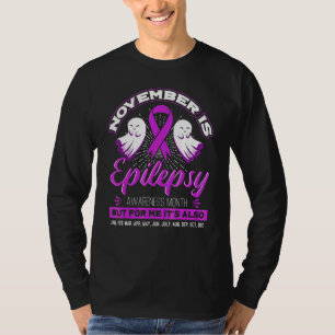 Camiseta Mês da Consciência Roxa da Epilepsia Fantasma Dia
