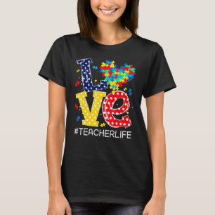 Camiseta Mês da Conscientização do Autismo do Coração de Am