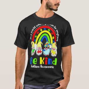 Camiseta Mês da Conscientização do Autismo Seja Gentil Gnom