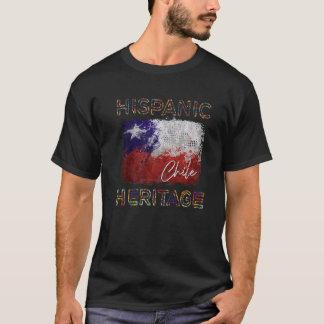 Camiseta Mês da Herança Hispânica Bandeira Chile Latino Chi