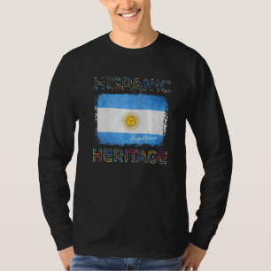 Camiseta Mês da Herança Hispânica Bandeira da Argentina Arg