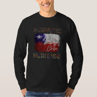 Camiseta Mês da Herança Hispânica Bandeira do Chile Latino