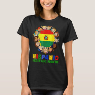 Camiseta Mês da Herança Hispânica Bolívia Crianças Meninos