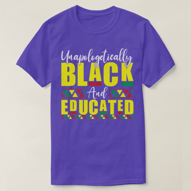 Camiseta Mês da História Indesculpavelmente Preta e Educada (Frente do Design)