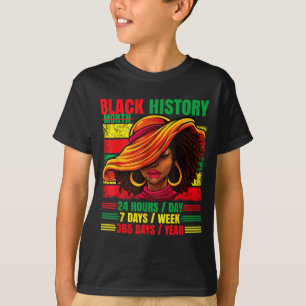 Camiseta Mês da história negra 24_7_365 mulher afro orgulho