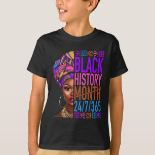 Camiseta Mês da História Negra 24 7 365 Orgulho Negro Afric
