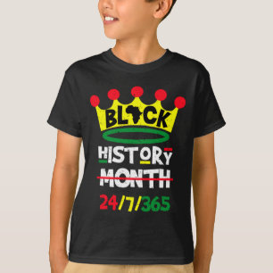 Camiseta Mês da História Negra 24 7 365 Rei Negro T de Patr