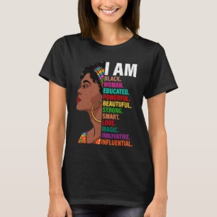 Camiseta Mês da História Negra Afro-Americano Eu Sou Preto