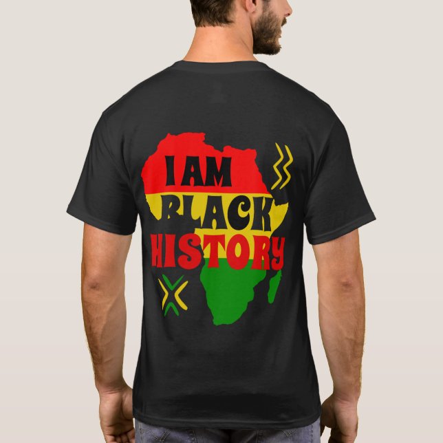 Camiseta Mês da História Negra, Americano Africano (Verso)