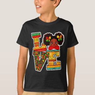 Camiseta Mês da História Negra Amor Afro Meninas Bebês Amer