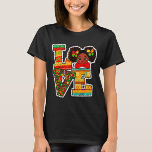 Camiseta Mês da História Negra Amor Afro Meninas Bebês Amer
