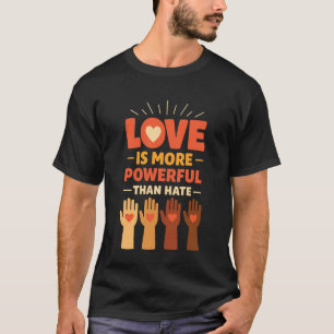 Camiseta Mês da História Negra Amor Poderoso Forte Africano