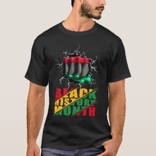 Camiseta Mês da História Negra BHM Orgulho Afro Punho Negro