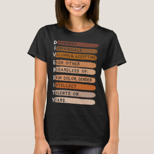 Camiseta Mês da História Negra da Melanina Tipografia Diver