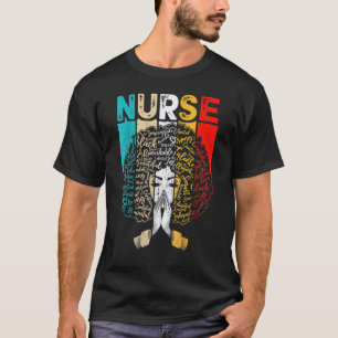 Camiseta Mês da História Negra Enfermeira Melanina Afro-Ame