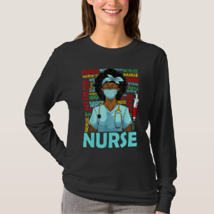 Camiseta Mês da História Negra Enfermeira Menina Afro Dia d