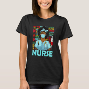 Camiseta Mês da História Negra Enfermeira Menina Afro Dia d