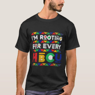 Camiseta Mês da História Negra Estou Torcendo Por Todo Hbcu