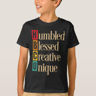 Camiseta Mês da História Negra Hbcu Humilde Bendito Criativ