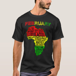 Camiseta Mês da História Negra Mapa Africano Cores África R