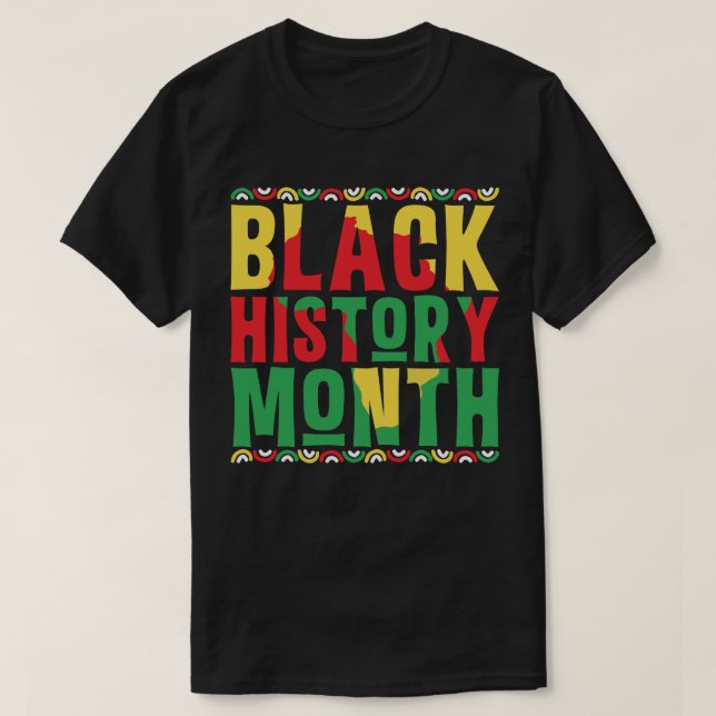 Camiseta Mês da História Negra Orgulhoso & Destemido (Frente do Design)