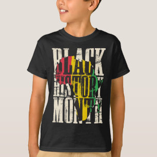 Camiseta Mês da História Negra Orgulhoso Mapa Africano Core