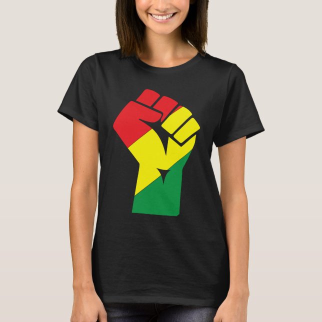 Camiseta Mês da História Negra Punho Poder Negro Afro-Ameri (Frente)