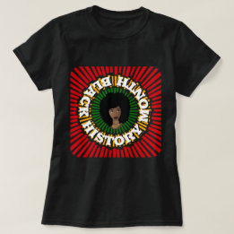 Camiseta Mês da História Negra, Raios do Sol, Mulher Negra