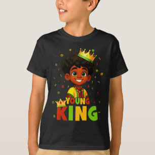 Camiseta Mês da História Negra Rei Jovem Negro Cabelo Afro 