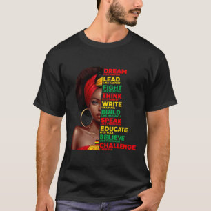 Camiseta Mês da História Negra Sonhe Como Martin Menina Mel