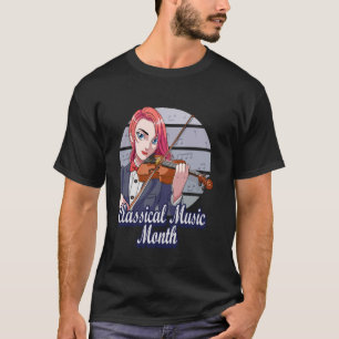 Camiseta Mês da Música Clássica Violinista Músico Orquestra